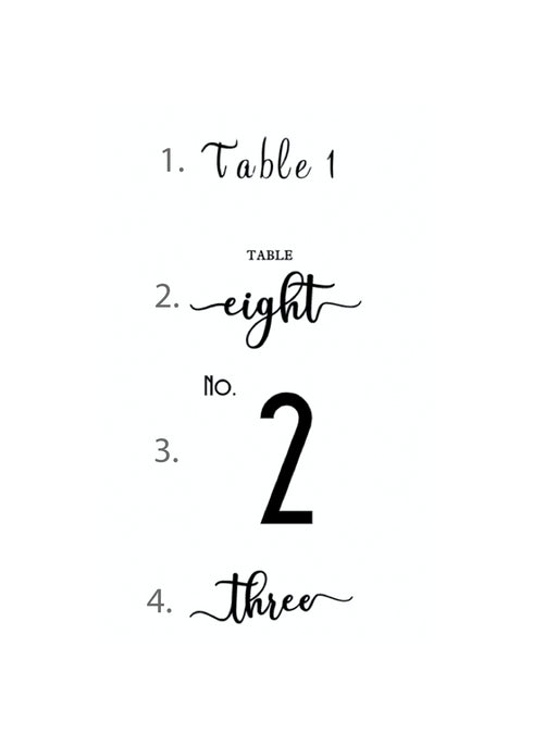 Table Numbers | Acrylic Sign