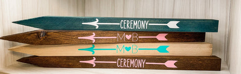 Wooden Arrow Markers | Ceremony or Reception
