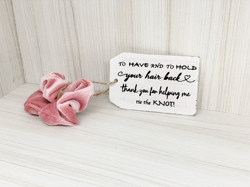 Scrunchie with Wood Hangtag