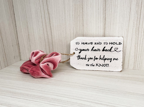 Scrunchie with Wood Hangtag