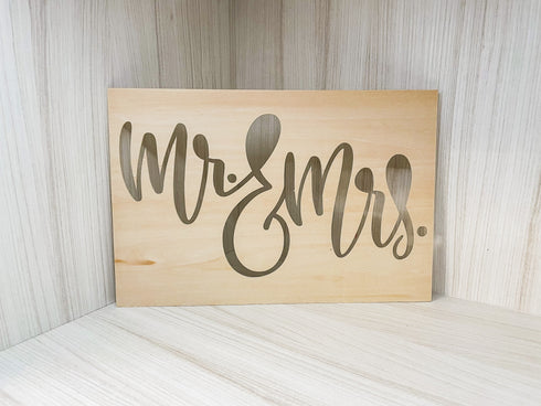 Wood Sign | Mr. & Mrs. | Cut-Out