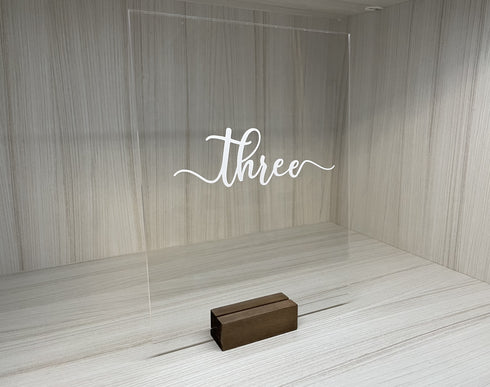 Table Numbers | Acrylic Sign