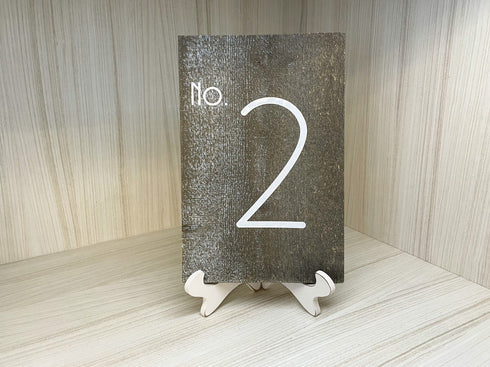 Table Number | Wood Plank Gray